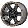 Rough Country 79 Series Wheel | One-Piece | Semi Gloss Black w/Bronze Ring | 15x8 | 5x5.5 | -19mm